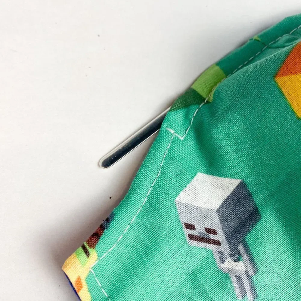 Minecraft face mask with nose wire for kids